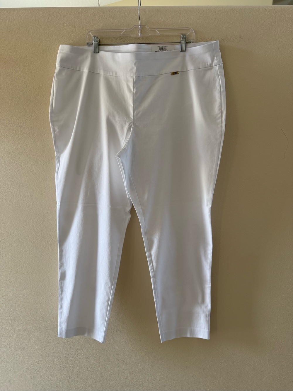 INC International Concepts White Pull On Cropped Ankle Pants NEW